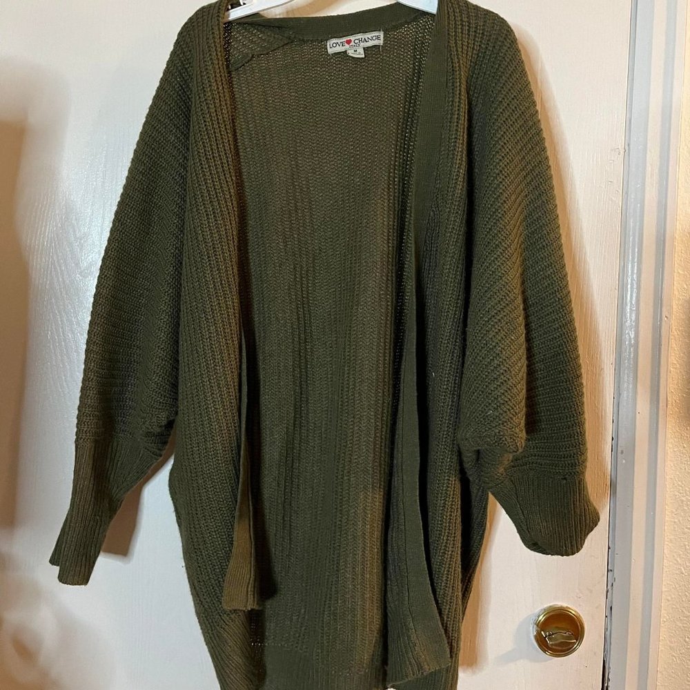 Love Change Dark Green Cardigan
